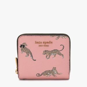 Kate Spade Morgan Leopard Small Compact Wallet in Dancer Pink